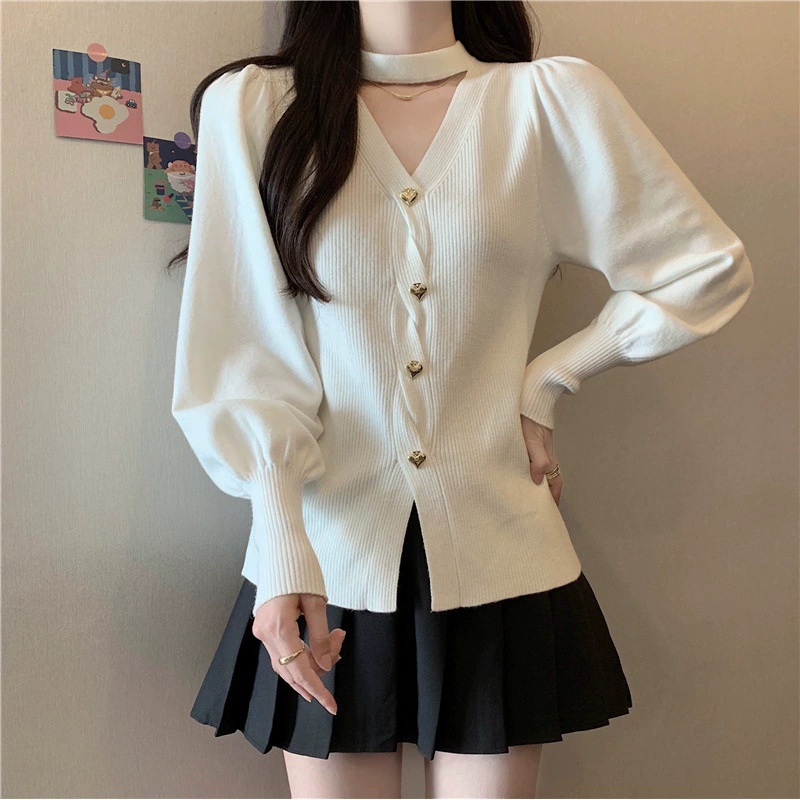 Knitted sweater, fitted long-sleeve, plus size