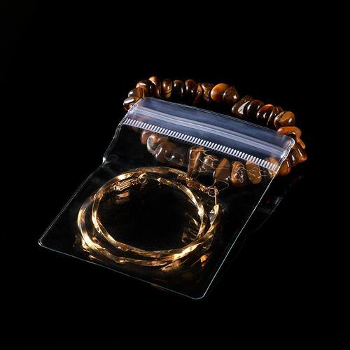 PVC jewelry bag, double-sided transparent 48-thread sealed bag, thickened bracelet, necklace, earring storage self-sealing bag