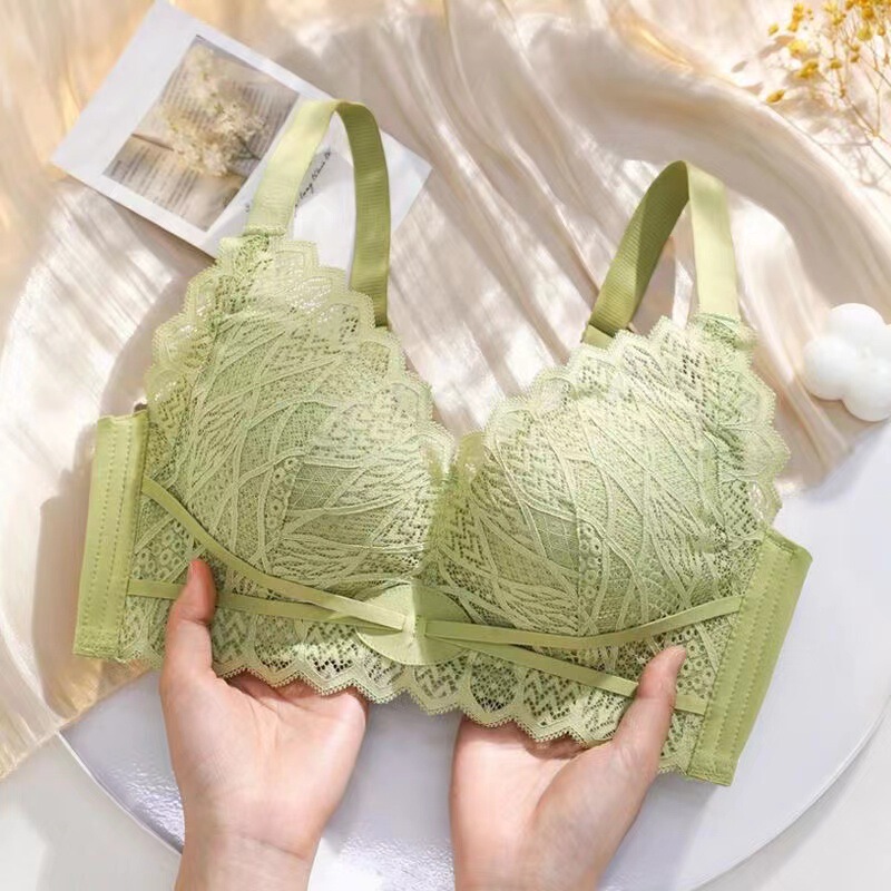 Non-magnetic Underwear Women's Thin Push-up Small Chest Seamless Breathable Anti-sagging Non-rimless Adjustable Bra