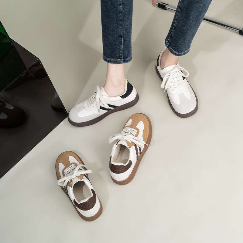 Zapatillas Blancas Deportivas para Mujer De Xun, Estilo Coreano 2025, Suela Gruesa, Cuero Suave, Diseño Color Block, Moda Casual