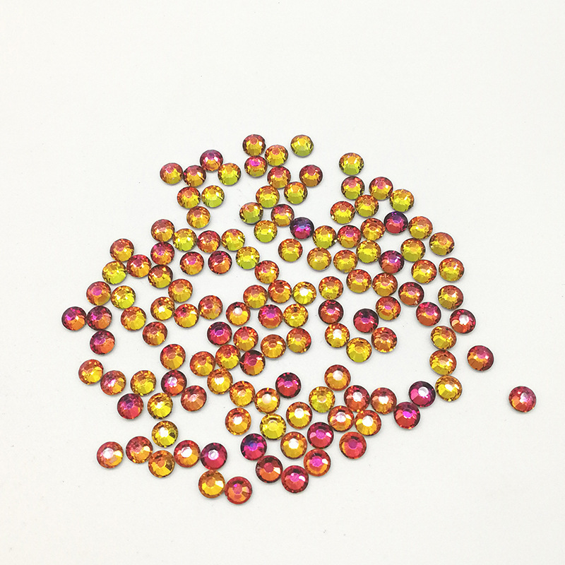 Color redondo taladro de fondo plano accesorios de ropa taladro de uñas accesorios taladro de vidrio DIY taladro de vidrio de color decoración manual