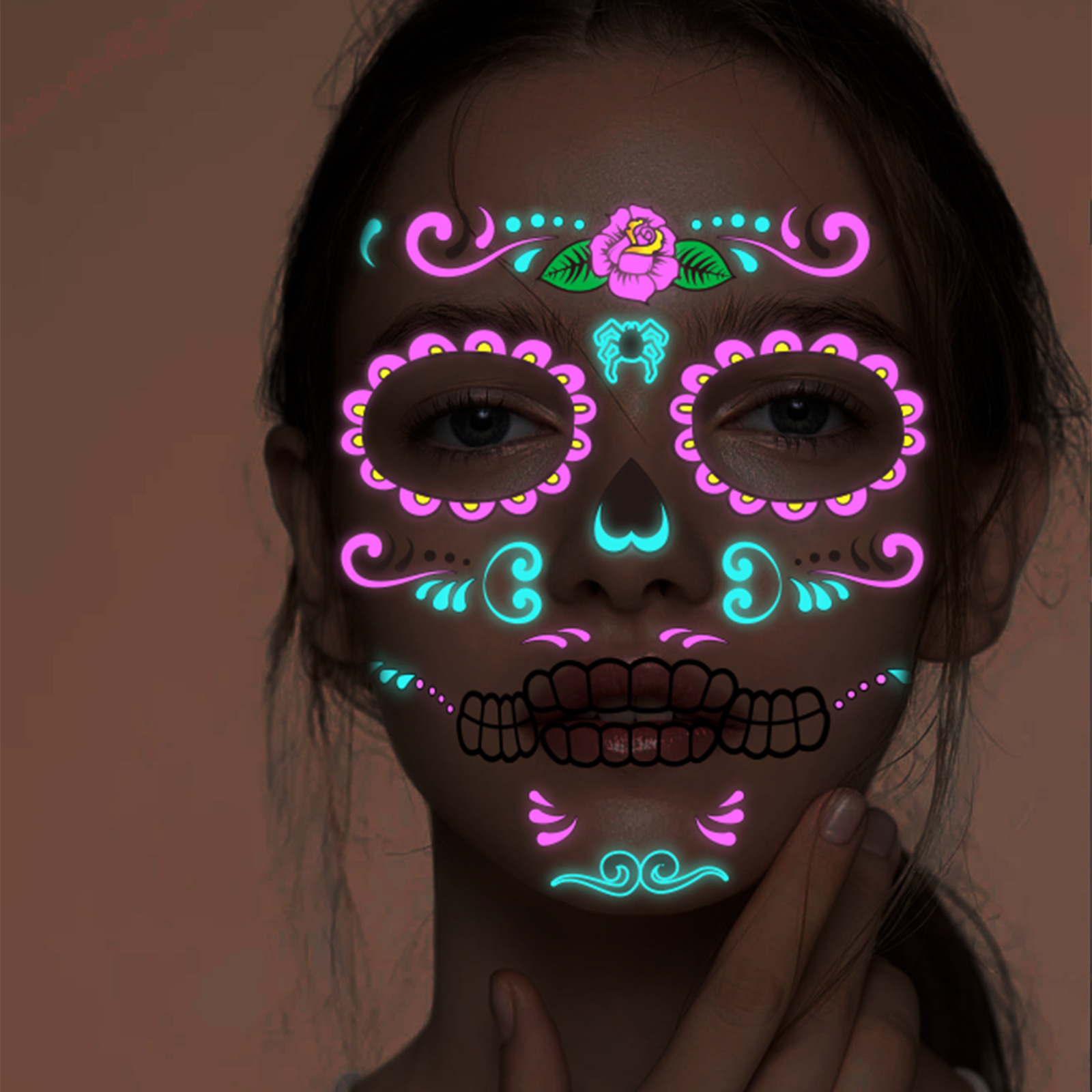Tatuajes Temporales Luminosos de Papel de Transferencia de Agua para Halloween