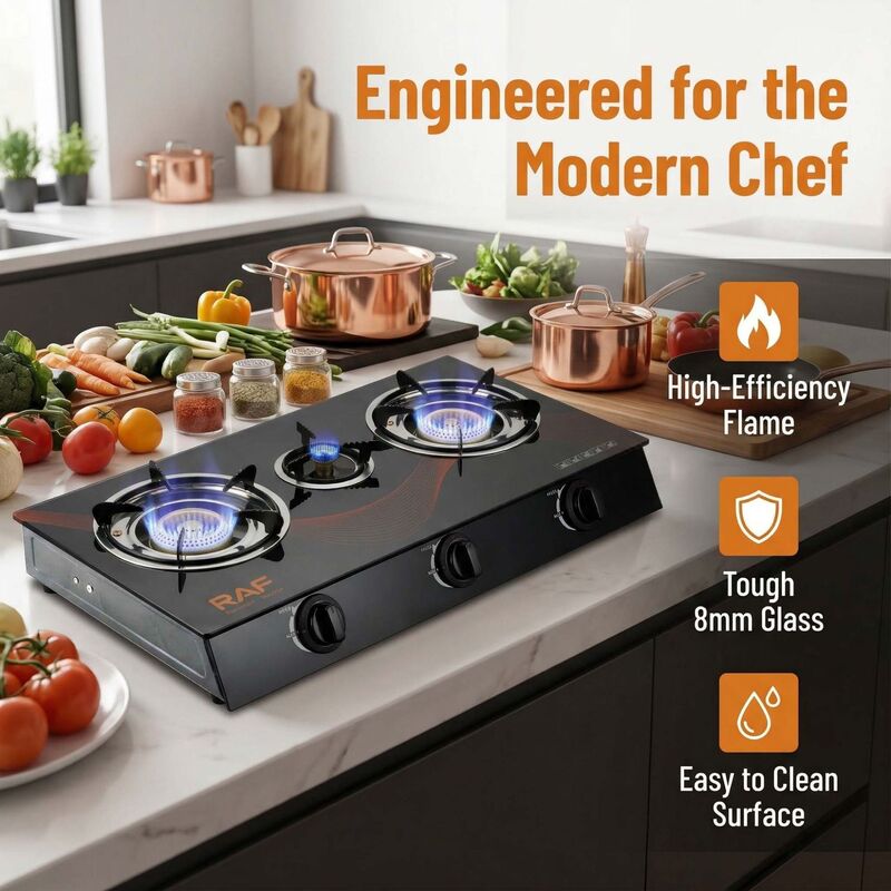 Cross-Border Export Three-Burner Gas Stove, Three-Eye Gas Stove, Tabletop High-Power Liquefied Gas Stove with Electronic Ignition Cross-Border Export Three-Burner Gas Stove, Three-Eye Gas Stove, Tabletop High-Power Liquefied Gas Stove with Electronic Ignition