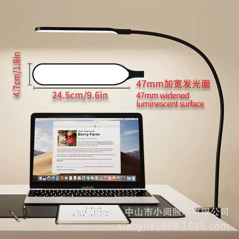 亚马逊led夹子台灯学习护眼宿舍台灯书桌阅读床头灯夹灯USB照明灯