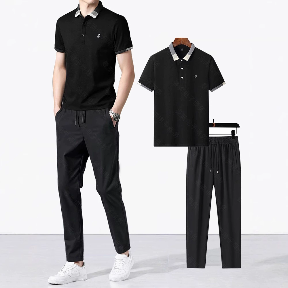 2025 новый свободный летний повседневный поло с лацканами, короткий рукав, шорты, мужской модный спортивный универсальный стильный костюм