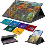 跨境新款儿童拼图便携式分类板折叠带支架盖子6抽屉拼图桌收纳