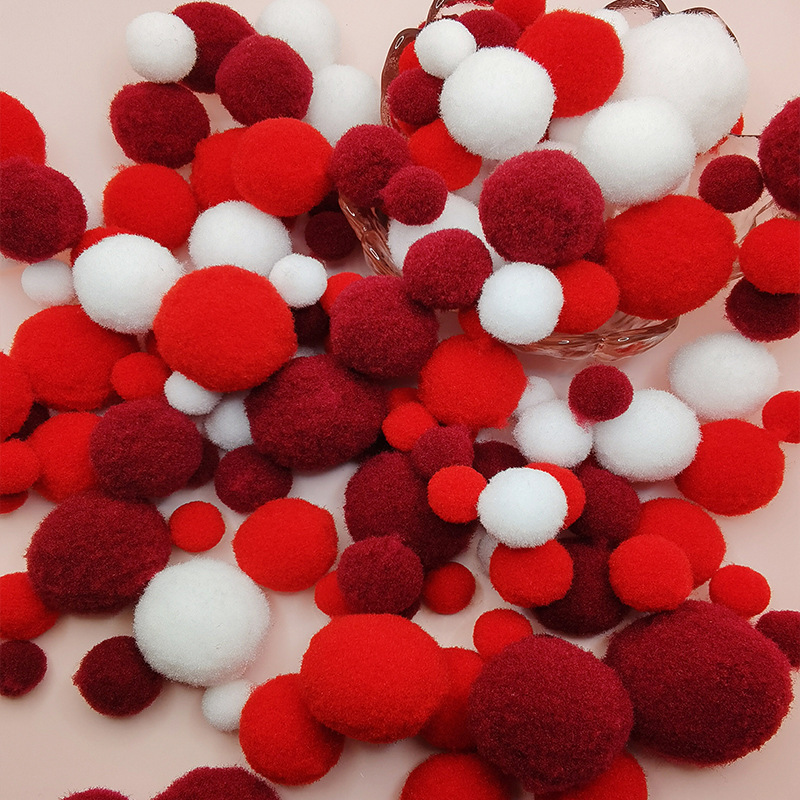 大中小混装彩色高弹毛球DIY 毛绒球毛毛球早教幼儿园制作手工材料|undefined