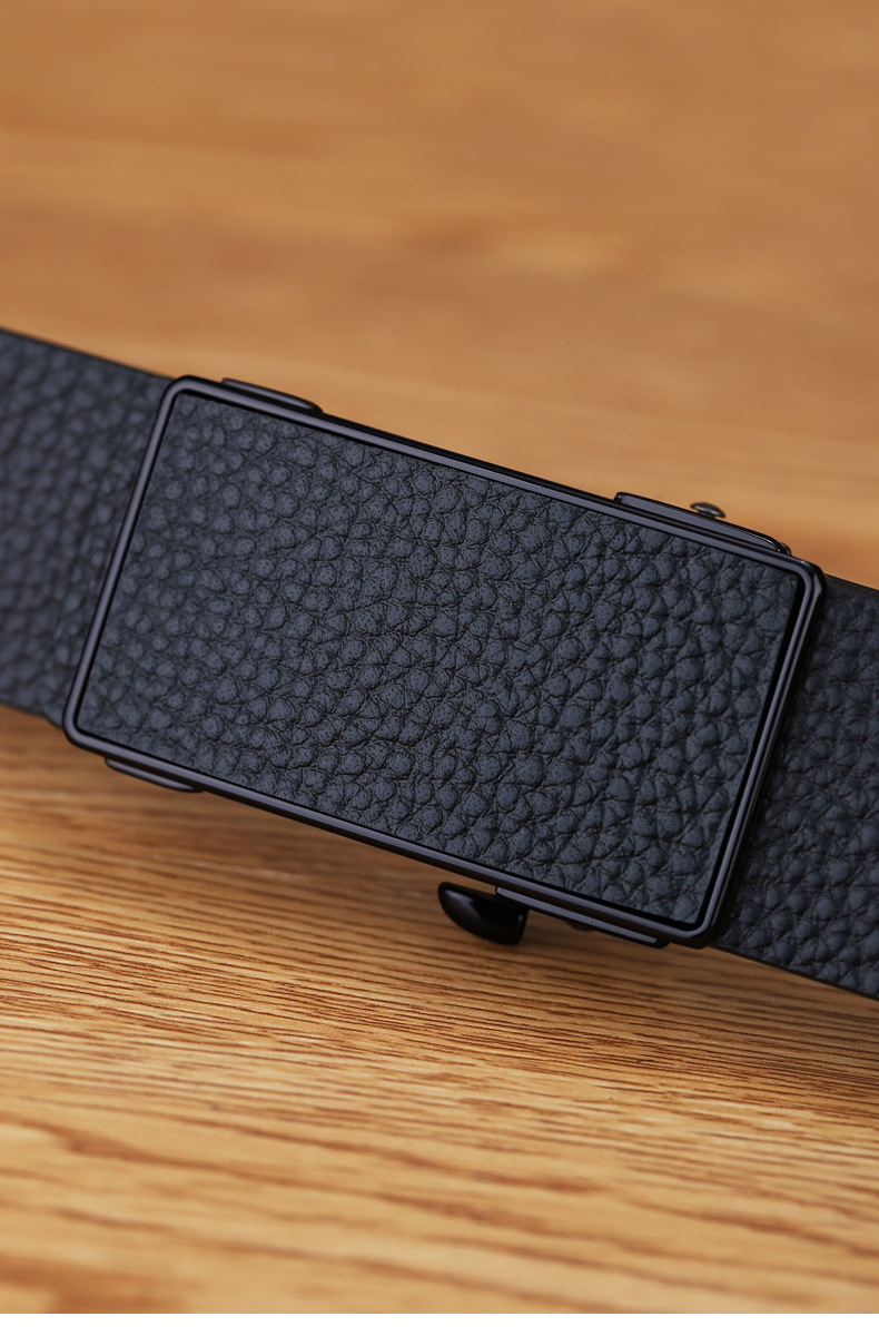 Men's Leather Belt New Style Genuine Cowhide Automatic Buckle Casual Trend Versatile Youth Men's Waist Belt Business Trouser Belt