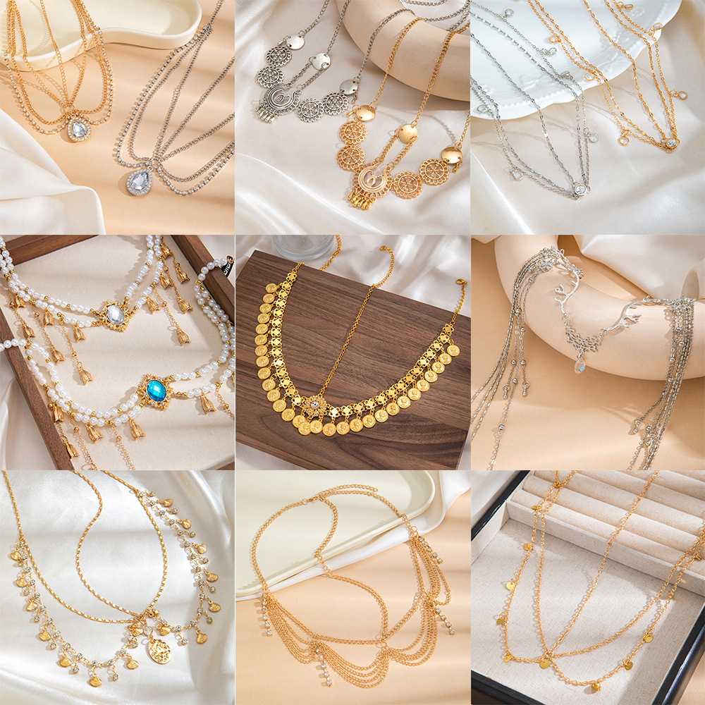 Ethnic Style Retro Coin Pendant Hair Accessory for Women, Exotic Palace Ancient Style Photo Shoot Dunhuang Rhinestone Tassel Headpiece