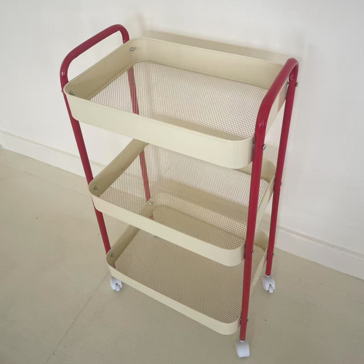 Carrito de almacenamiento de bocadillos de piso a techo Estante de cocina de sala de estar móvil de varios pisos Estante de almacenamiento de herramientas de uñas de dormitorio image 11