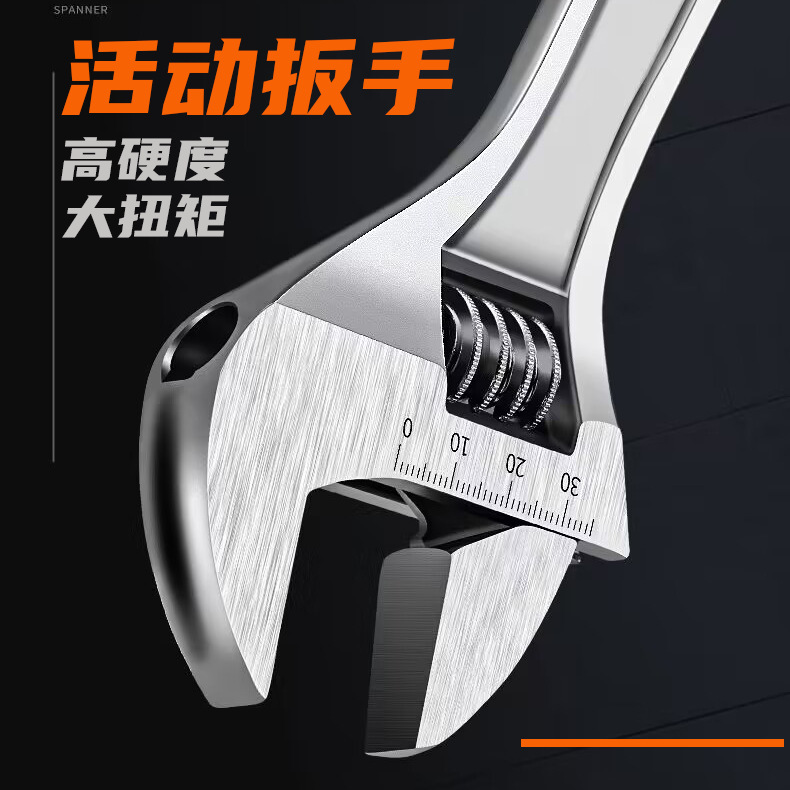 Manufacturer Wholesale Adjustable Wrench Industrial-Grade Tool Adjustable Wrench Hardware Household Universal Open-Ended Thickened Wrench