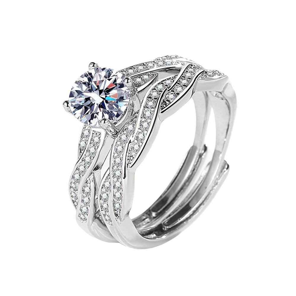 hot couple rings with adjustable opening diamond rings for men and women couple rings Couple rings_voghion.com