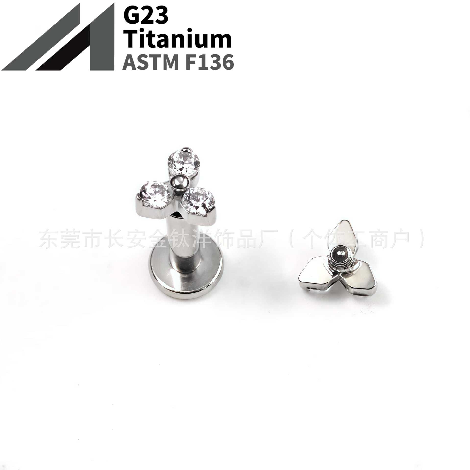16G labret stud size and finish detail