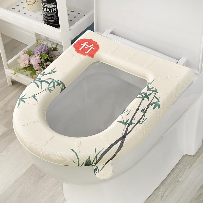 防水トイレマット、トイレシート、冬用、四季通用、トイレシリコンフォームリング、便座カバー、中国風|undefined