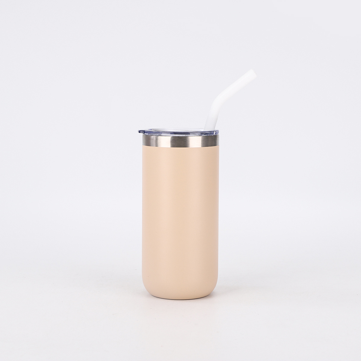 Cross-border 304 taza de aislamiento al vacío de acero inoxidable simple con taza recta de paja de oficina de negocios de alto valor facial taza de mano