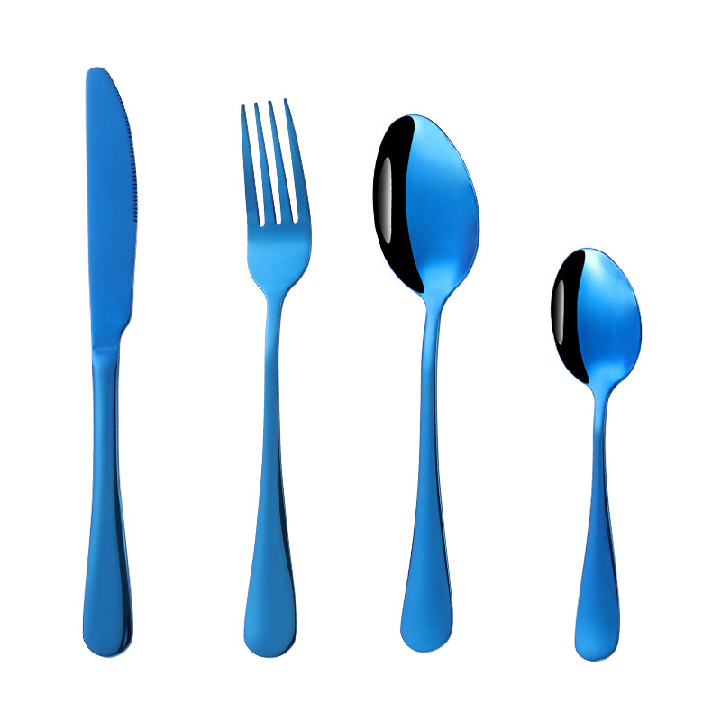 Juego de cuatro piezas de cocina occidental de hotel dorado cuchillo, tenedor y cuchara Transfronterizo 1010 traje de vajilla de acero inoxidable cuchillo, tenedor y cuchara