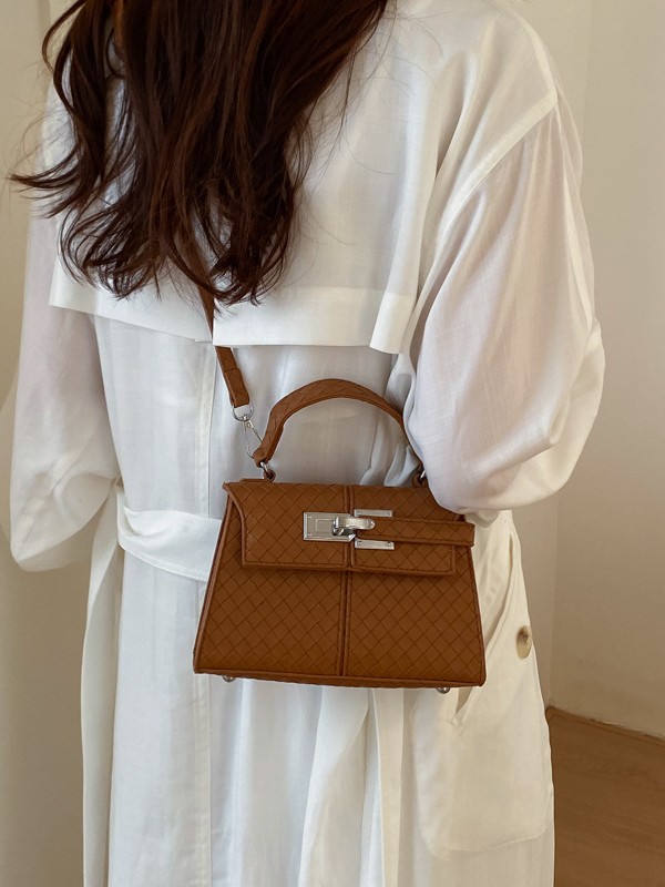 Nuevo bolso de tejido de mujeres de comercio exterior de textura de moda bolso cuadrado de tendencia transfronteriza Kelly bolso de alta calidad bolso de mochila