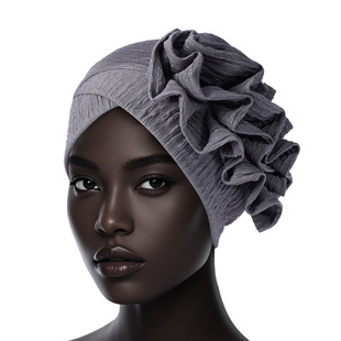 Cross-border source agaric lace turban hat elastic fold bag turban hair care pullover hat