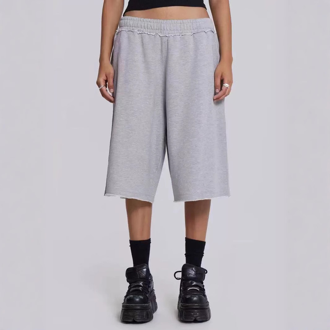 2025 marca de tendencia transfronteriza pesada pantalones de verano de algodón pantalones deportivos de piernas anchas pantalones casuales