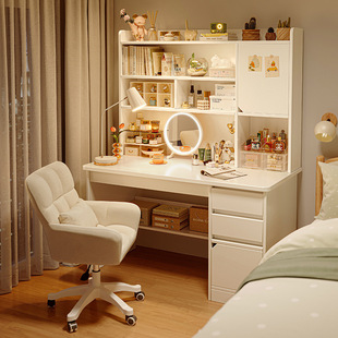 Computer Desk Dressing Table Integrated Bedroom Simple Modern Desk Makeup Table Two-in-One Makeup Cabinet Mirror Bedside New