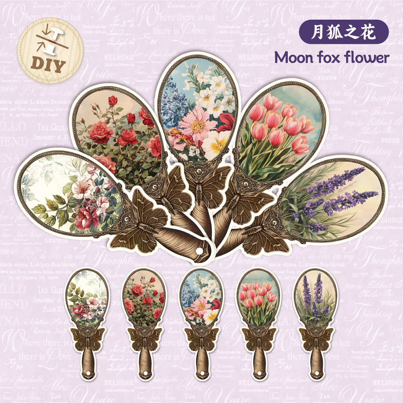 Retro Story Fan Marcador de papel Serie Vido Creatividad retro Material de cuenta manual de forma especial Material de decoración