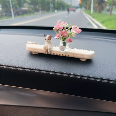 Car Temporary Parking New Mobile Nömrəli dayanma kartı - sitting-cat-begonia-vase-white-aromatherapy-parking-sign