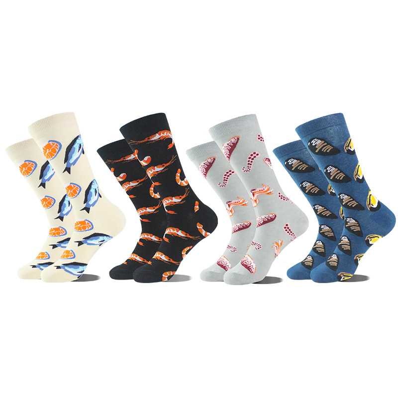 Unisexe Style Simple Crevette Poisson Coton Crew Socks Une Paire display picture 1