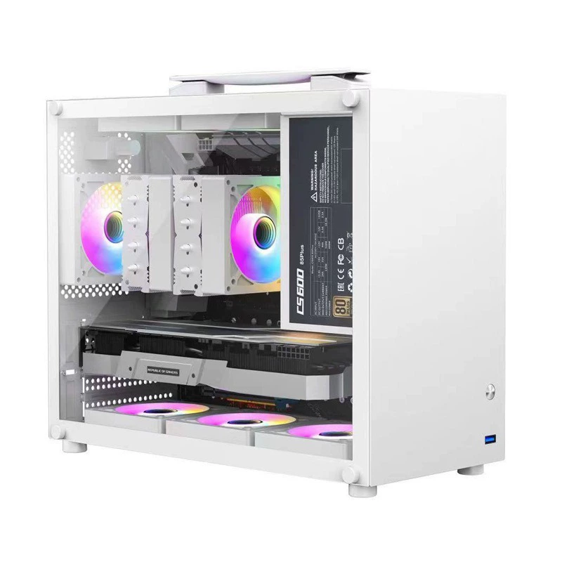 Корпус мини-ATX для ПК SU7 — портативная ручка, стеклянная боковая панель с закаленным стеклом или вентиляционная сетка, компактный 42×24×36 см