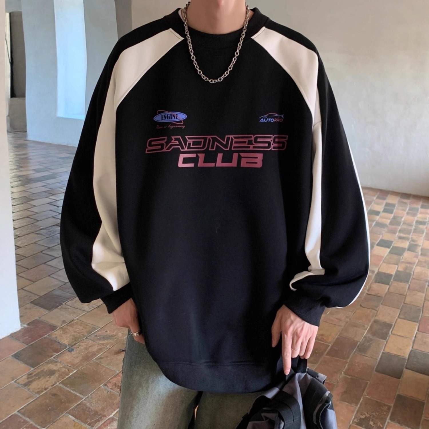Pull homme automne, nouveau manteau épais et ample, style locomotive, sans chapeau, pull d'extérieur_voghion.com