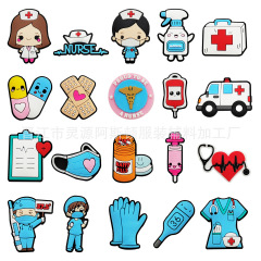 醫護跨境專供鞋花裝飾扣PVC軟膠鞋扣洞洞鞋diy配飾件可拆卸