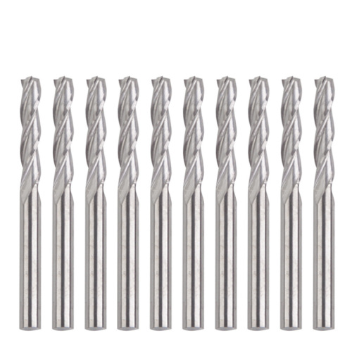 Pack of 10 Three-Edge Milling Cutters 3.175×17mm Tungsten Carbide Milling Cutters Acrylic Burring-Free Engraving Machine Tools