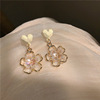 Blue cute earrings with bow, asymmetrical brand rabbit, 2021 collection, Japanese and Korean