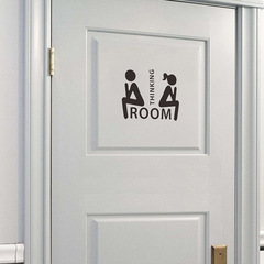 Foreign Trade Bathroom Toilet Bathroom Sign Home Door Decal Decor Wall Sticker Self Adhesive Wholesale Cross-border