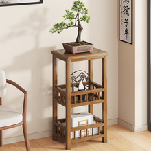 新中式花架客厅阳台落地花架子多层花盆架高端实木盆景架置物架