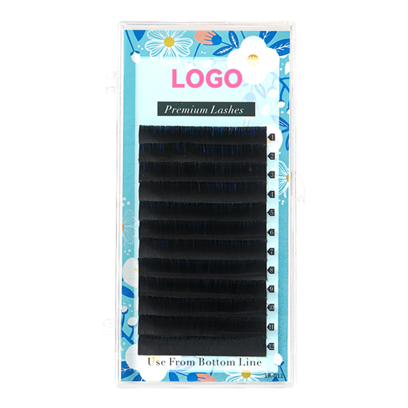 Fábrica de pestañas europeas y estadounidenses transfronterizas vello blando denso natural rollo único denso mate vello redondo injerto falso pestañas al por mayor