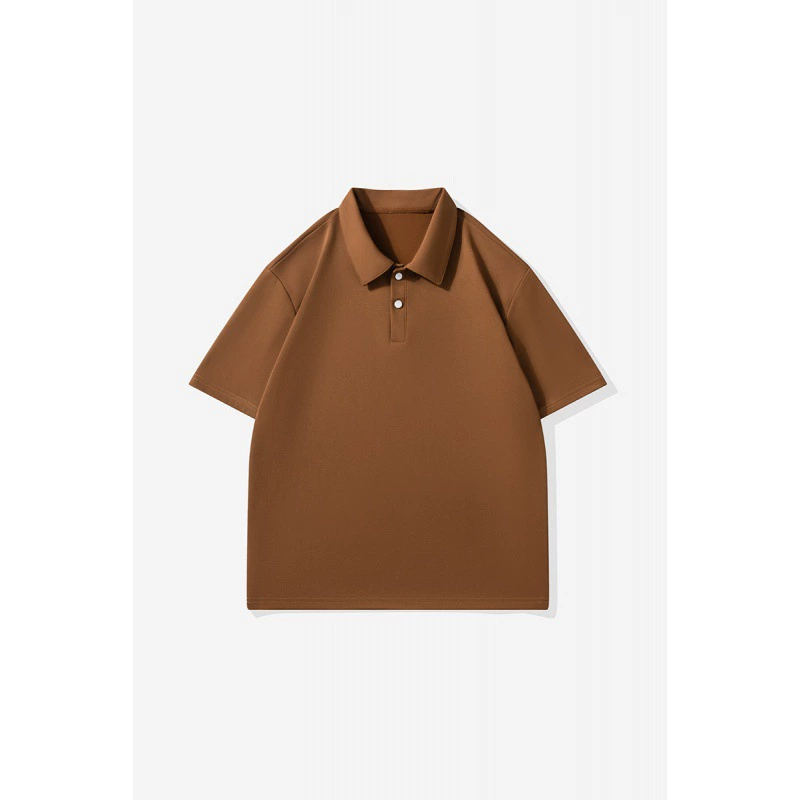 2024 лето новая сплошная футболка с отворотом, мужская простая основа, тонкая дышащая футболка с короткими рукавами