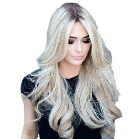 Amazon Cross-border europeo y americano nuevo estilo wig gradiente amarillo pelo largo y rizado peluca de onda grande para mujer Rose Net