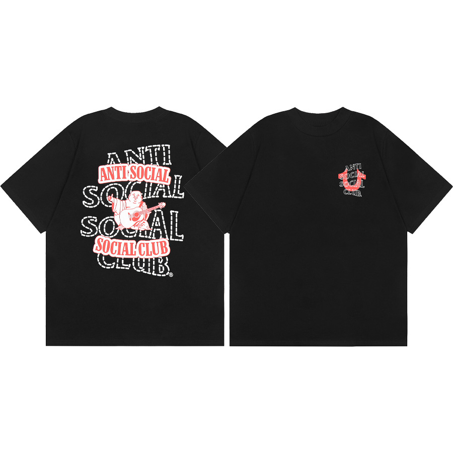 Diferencia de moneda del mercado ASSC CLUB fujiwaro Lightning serie impresa camiseta suelta de manga corta para hombres y mujeres