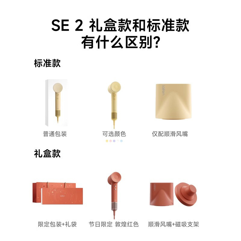 徕芬Laifen高速吹风机SE 2敦煌红礼盒速干不伤发负离子家用电吹风七夕情人节礼物|undefined