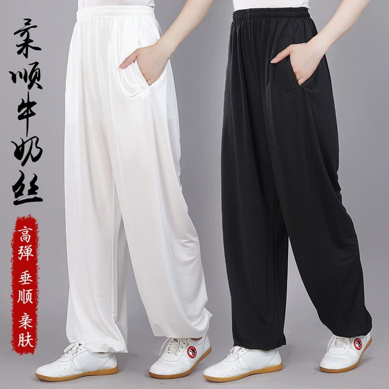 Hongji Milk Silk Мужская и Женская весенне-летняя новая одежда для практики Taijiquan Высококачественная одежда для ушу для выступлений, дышащая эластичная крутая