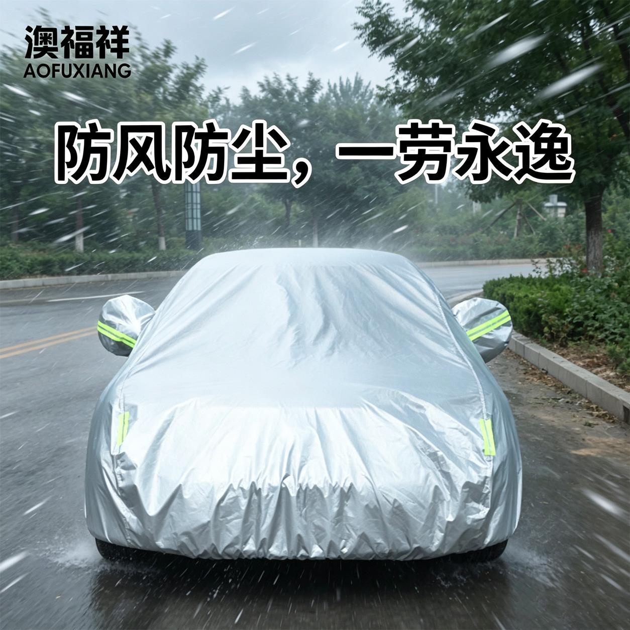 Custom-made car covers, made with thickened Oxford cloth, offering sun and rain protection, with reflective strips, suitable for all seasons