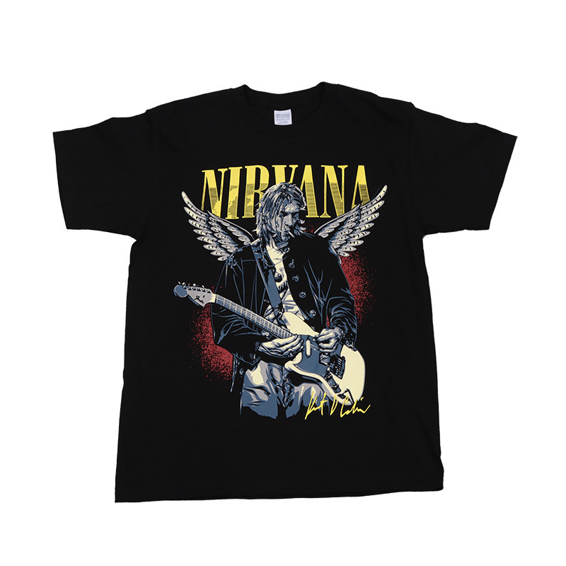 NIRVANA Kurt Cobain Rock Band Fog Nirvana vtg Beatles Blur American Style Retro Short Sleeve T-Shirt for Men