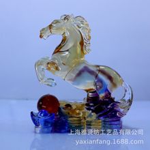 琉璃厂家生产琉璃礼品琉璃生肖马 琉璃工艺品