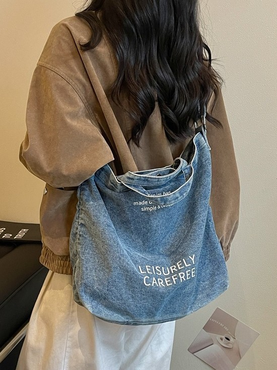 Nicho coreano jeans bolsos de mano para mujeres de gran capacidad de viaje diario versátil ocio de hombro mochila