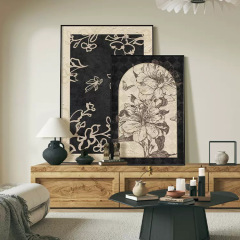 French-style ancient style hole-free retro combination decorative painting living room floor painting desktop cabinet display painting wall painting