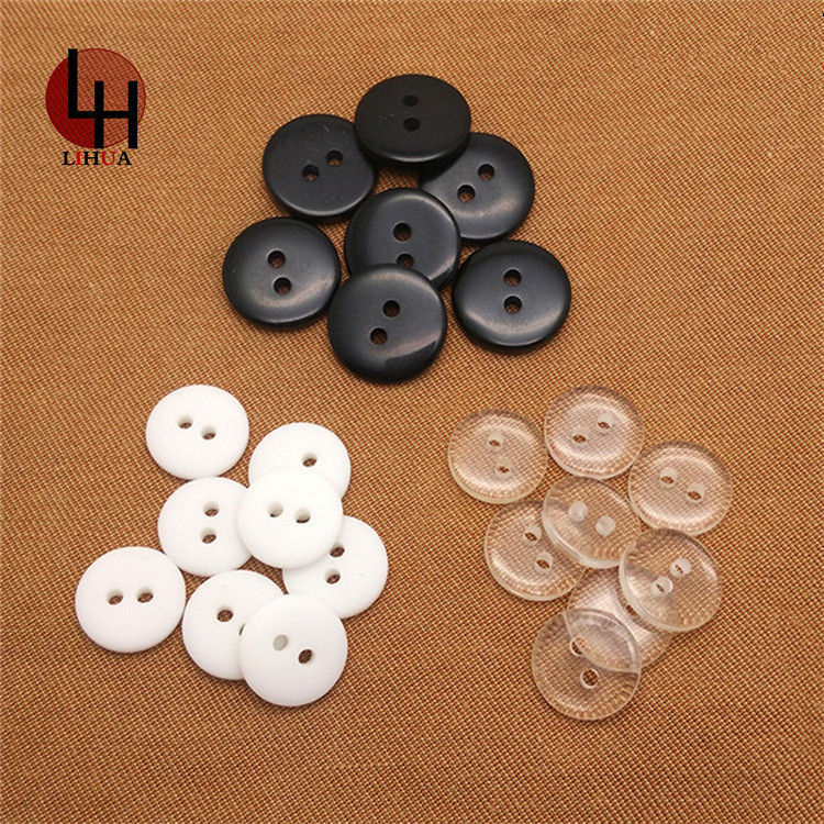 Spot Resin Two-Eye Bread Buttons Transparent Buttons Black White Kidsren's Shirt Small Buttons Intimates Fur Collar Pad Buttons