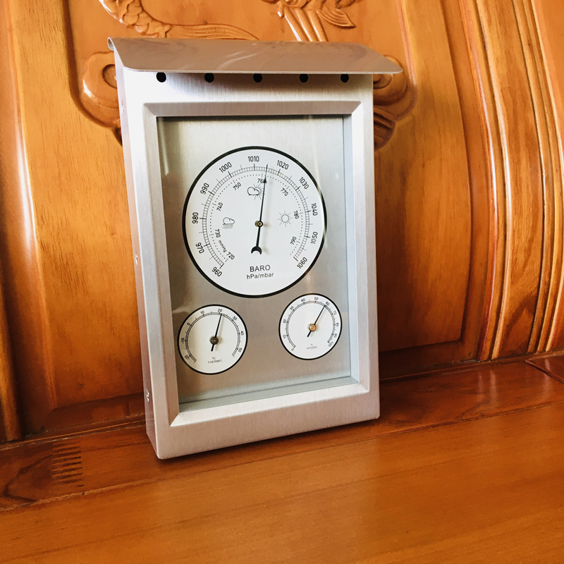大气压计温度湿度计表方形三合一挂钟出口欧美环境家庭气象站