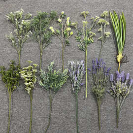 自然森系仿真绿植婚庆插花装饰酒店软装蕾丝花薰衣草兰花叶满天星