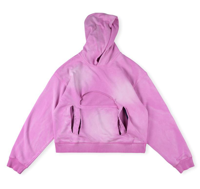 Sweatshirt com capuz unisexo lavado estilo casual trendy_voghion.com