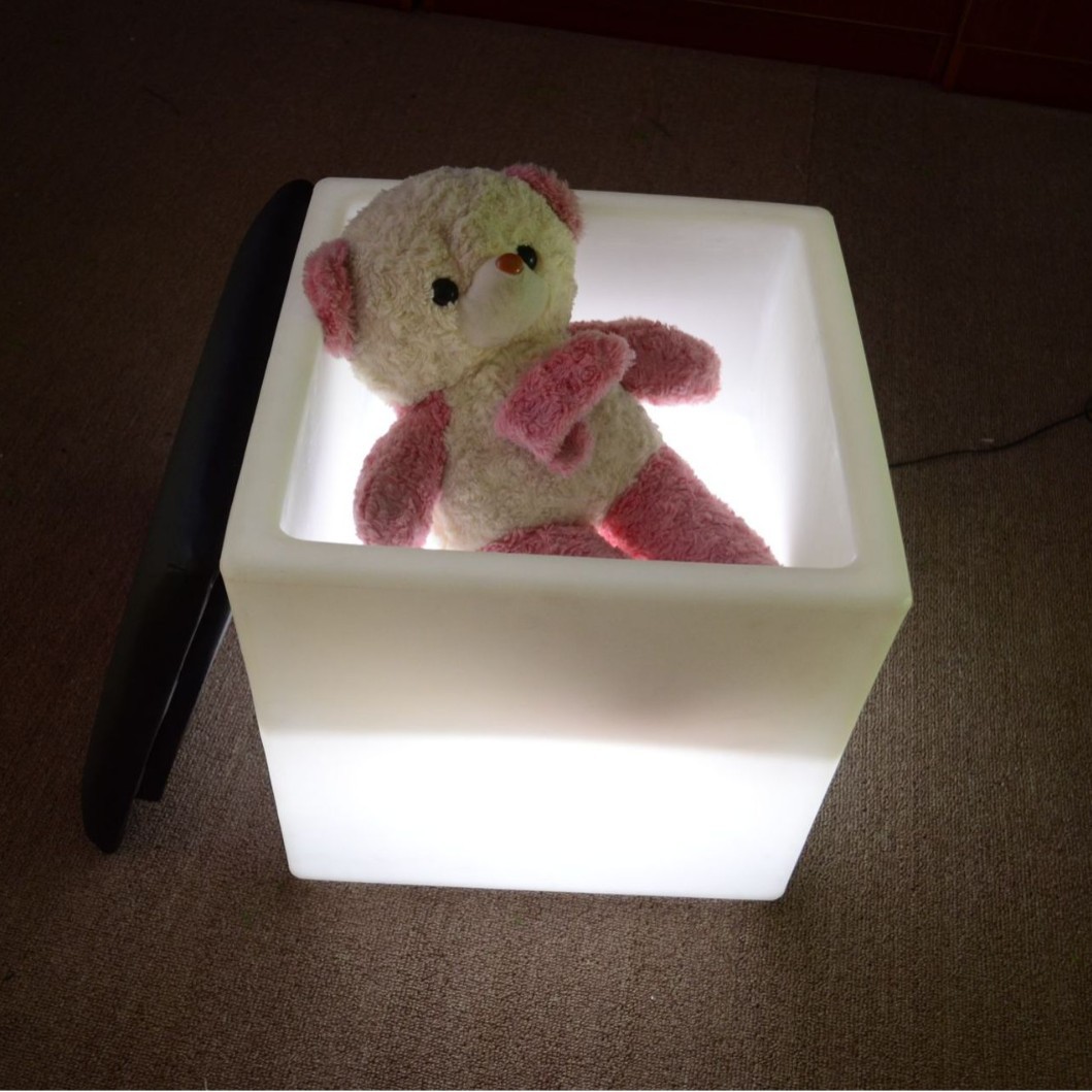 Cubo luminoso LED transfronterizo con taburete de bar creativo colorido con taburete de rotación PE taburete cuadrado image 5
